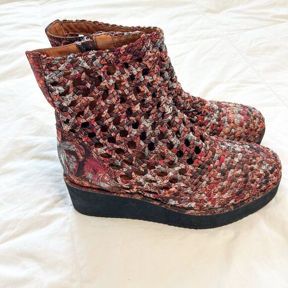 Jeffrey Campbell x Free People Woven Platform Ankle Boots 9.5 - Picture 8 of 9